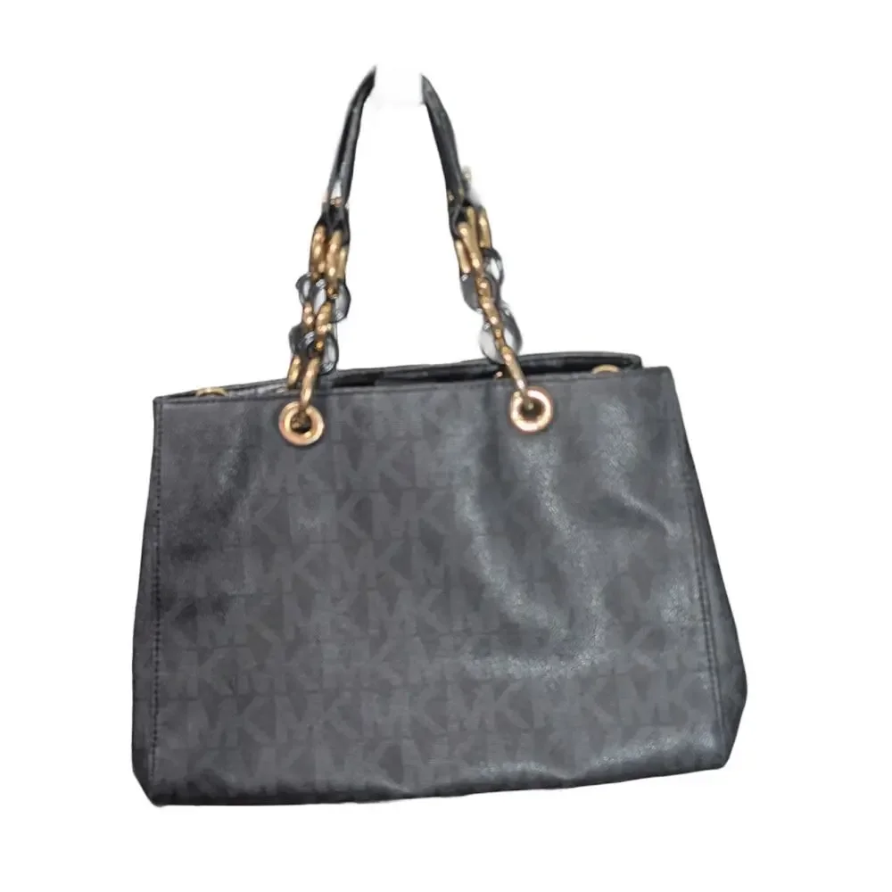 Michael Michael Kors Large Black Jet-Set Tote Coated Canvas Leather